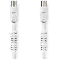 Koaxial kabel iec coax stecker iec coax buchse vernickelt 120 db 75 ohm 4 fach geschirmt 100 m rund pvc weiss label von NORTHIX