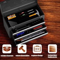 Metall werkzeugkiste mit 3 schubladen oberem fach werkzeugkasten 52 x 21 x 30 cm schwarz Metall werkzeugkiste mit 3 schubladen oberem fach werkzeugkasten 52 x 21 x 30 cm schwarz von NORTHIX