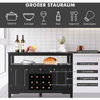 Modernes esszimmerbuffet mit weinregal und schranken schublade 117 x 405 x 825 cm schwarz 8 Modernes esszimmerbuffet mit weinregal und schranken schublade 117 x 405 x 825 cm schwarz 8 von NORTHIX