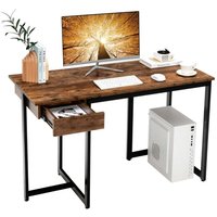 Northix - 120 cm langer computertisch mit schublade verstellbaren pads computertisch rustikales braun Northix - 120 cm langer computertisch mit schublade verstellbaren pads computertisch rustikales braun von NORTHIX