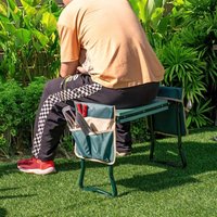 Northix - 2 in 1 Kniebank für Gartenarbeit mit 2 Werkzeugtaschen Klappbar 58 x 27,5 x 50 cm Grün von NORTHIX