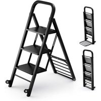 Northix - 2 in 1 Sackkarre & Trittleiter Klappbare 2 Räder Handwagen Metall Transportkarre Schwarz von NORTHIX