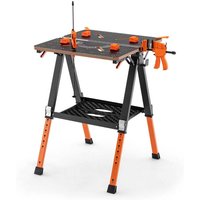 Northix - 2 in 1 klappbarer arbeitstisch mit 8 einstellbaren hohen arbeitsflache metallrahmen werkbank 88304301 88304301 von NORTHIX