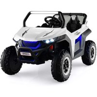 Northix - 2 sitzer 12v kinderauto mit musik und scheinwerfer 118 x 74 x 71 cm wei von NORTHIX