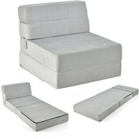 Northix - 3 in 1 klappbares schlafsofa mit waschbarem bezug extra dick schaumstoff 15cm grau von NORTHIX