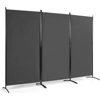 Northix - 3 panel raumteiler faltbarer stoffsichtschutz 260 x 183 cm grau von NORTHIX