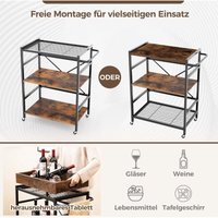 Northix - 3 stufiger servierwagen kuchenwagen mit abnehmbarem tablett griff 73 x 40 x 94 cm braunschwarz Northix - 3 stufiger servierwagen kuchenwagen mit abnehmbarem tablett griff 73 x 40 x 94 cm braunschwarz von NORTHIX
