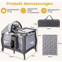 Northix - 4 in 1 babybett tragbares beistellbett reisebett mit faltbaren matratze wickeltisch hellgrau 88305341 88305341 88305341 88305341 88305341 Northix - 4 in 1 babybett tragbares beistellbett reisebett mit faltbaren matratze wickeltisch hellgrau 88305341 88305341 88305341 88305341 88305341 von NORTHIX