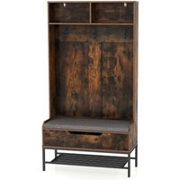 Northix - 4 in 1 garderobe mit sitzbank amp schuhschrank amp 3 haken garderobenstander kleiderstander braun Northix - 4 in 1 garderobe mit sitzbank amp schuhschrank amp 3 haken garderobenstander kleiderstander braun von NORTHIX