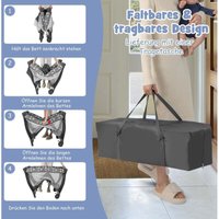 Northix - 5 in 1 babybett tragbares beistellbett reisebett mit faltbaren matratze 102 cm x 72 cm x 74 cm grau 88305375 88305375 von NORTHIX