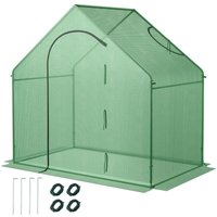 Northix - Begehbarer gewachshaus mit pe abdeckung roll up reiverschluss tur fenster foliengewachshaus 88306105 von NORTHIX