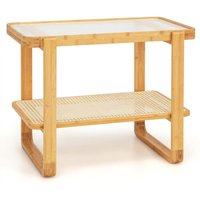 Northix - Couchtisch mit abnehmbarer glasplatte rattanablage kaffeetisch mit gestell aus bambus Northix - Couchtisch mit abnehmbarer glasplatte rattanablage kaffeetisch mit gestell aus bambus von NORTHIX