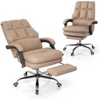 Northix - Ergonomischer burostuhl mit einziehbarer fustutze chefsessel schreibtischstuhl kaffee von NORTHIX