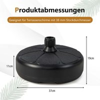 Northix - Füllbarer runder Schirmständer mit 37 cm Durchmesser für maximal 12 Kg Schwarz von NORTHIX