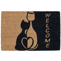 Northix - Fußmatte Kokosfaser "Welcome" mit Katze von NORTHIX
