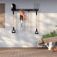 Northix - Geratehalter wandhalterung inkl 4 doppelhaken gartengeratehalter 150 kg belastbar 88303726 88303726 von NORTHIX