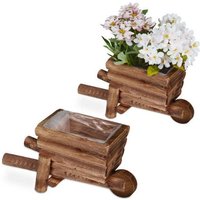 Northix - Holzschubkarre für Pflanzen - 2er-Set von NORTHIX