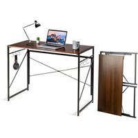 Northix - Klappbarer computertisch arbeitstisch mit metallrahmen laptop tisch bis 115 kg belastbar braun 100 x 50 x 75 cm von NORTHIX