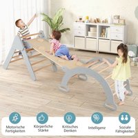 Kletterdreieck mit rutsche kletterbogen inkl doppelseitige rampe grau 88304439 von NORTHIX