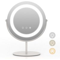 Kosmetikspiegel mit 25 cm durchmesser beleuchtung 3 farbiger dimmbarer led spiegel wei 88304883 88304883 von NORTHIX