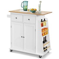 Northix - Kucheninsel mit stauraum rollender servierwagen aus gummiholz 88 x 46 x 895 cm wei Northix - Kucheninsel mit stauraum rollender servierwagen aus gummiholz 88 x 46 x 895 cm wei von NORTHIX