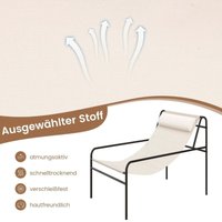 Northix - Liegestuhl loungesessel mit abnehmbarer kopfstutze 94 x 62 x 76 cm beige 88305346 von NORTHIX