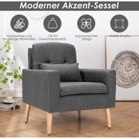 Northix - Moderner relaxsessel mit armlehnen ruckenkissen gepolstertes einzelsofa grau 73 x 77 x 85 cm von NORTHIX
