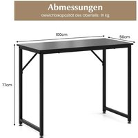 Northix - Pc tisch mit verstellbaren fupolstern kompakter computertisch schreibtisch 100 x 50 x 77 cm schwarz von NORTHIX