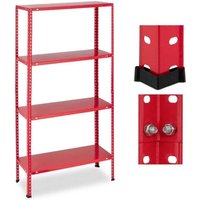 Northix - Rotes stabiles Regal mit 4 Ebenen von NORTHIX