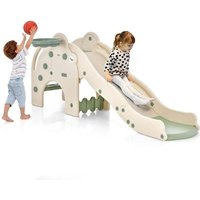 Northix - Rutsche Outdoor 4 in 1 Kinder Rutsche & Tunnel & Basketballkorb & Leiter 187,5 x 75 x 77,5 cm Grün von NORTHIX