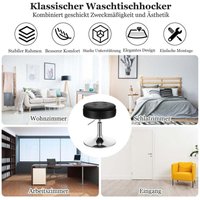 Northix - Schminkhocker mit stauraum um 360 drehbarer hocker aus kunstleder schwarz von NORTHIX
