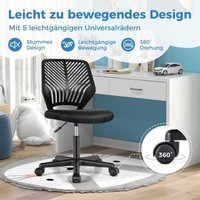 Northix - Schreibtischstuhl für Kinder armloser Kinderschreibtischstuhl 54 x 54 x 77-89 cm Schwarz von NORTHIX