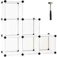 Northix - Steckregal aus 6 Würfel diy Würfelregal stapelbar aus Kunststoff Regalsystem Stufenregal Weiß von NORTHIX