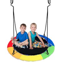 Northix - Untertassenschaukel mit 100 cm durchmesser bis 300kg belastbar led schaukel fur kinder erwachsene regenbogenfarbe von NORTHIX