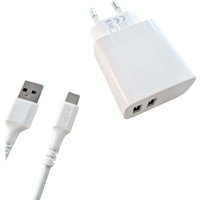 Northix - gear Ladegerät 220V 2xUSB-A 3,4A Weißes usb-c 2.0 Kabel 1m Northix - gear Ladegerät 220V 2xUSB-A 3,4A Weißes usb-c 2.0 Kabel 1m von NORTHIX