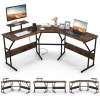 Northix - l formiger schreibtisch mit steckdose amp beweglichem monitorstander eck computertisch braun Northix - l formiger schreibtisch mit steckdose amp beweglichem monitorstander eck computertisch braun von NORTHIX