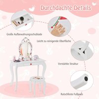 Prinzessin schminktisch set 2 in 1 kinder schminktisch mit abnehmbarem spiegel wei von NORTHIX