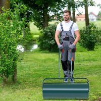 Rasenwalze 90cm handwalze 63l gartenwalze mit schwerlasttrommel rasenroller grun von NORTHIX