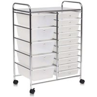 Rollwagen mit 15 stapelbaren schubladen rollcontainer beistellwagen mit 15 schubladen farbigschwarz 63 x 37 x 87 cm transparent 88305680 88305680 von NORTHIX