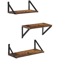 Rustikale schwebende wandregale in braun und schwarz 3er set Rustikale schwebende wandregale in braun und schwarz 3er set von NORTHIX