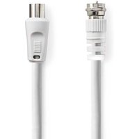 Satelliten - antennenkabel f stecker iec koaxial stecker vernickelt 30 db 75 ohm doppelt geschirmt 500 m rund pvc wei umschlag von NORTHIX