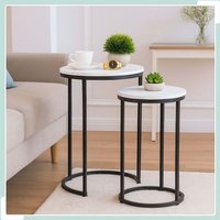 Satztische in marmoroptik 2er set metallbeine Satztische in marmoroptik 2er set metallbeine von NORTHIX