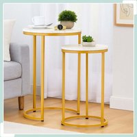 Satztische in marmoroptik 2er set metallbeine Satztische in marmoroptik 2er set metallbeine von NORTHIX