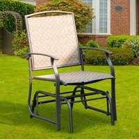 Schaukelstuhl Garten Schwingstuhl Terrassenstuhl Relaxstuhl Braun von NORTHIX