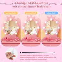 Schminktisch kinder mit beleuchtung 2 in 1 frisiertisch prinzessin mit abnehmbarem spiegel rosa von NORTHIX