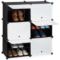 Schuhschrank schwarz-weiß mit 12 Fächern von NORTHIX