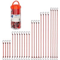 Set of 24 red bungee cords in 5 sizes von NORTHIX