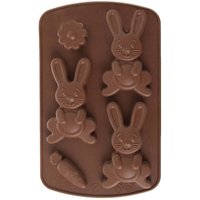 Silikon-Backform für Kekse und Pralinen, orangefarbener Hase SILLINIE ORION 151746 von NORTHIX