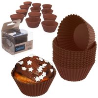 Muffinformen für Muffins, Muffinförmchen, Silikonförmchen, braun, 12 Stück, 5,5 cm ORION 151757 von NORTHIX