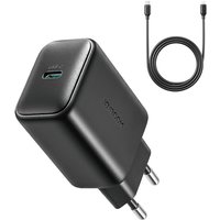 USB-C 25W SFC PPS PD Wandladegerät + 1m USB-C Kabel - Schwarz USB-C 25W SFC PPS PD Wandladegerät + 1m USB-C Kabel - Schwarz von NORTHIX